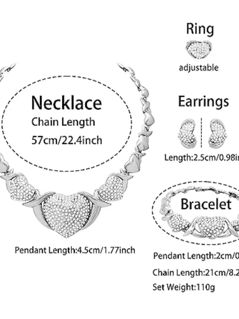 BRAND NEW Silver Bridal Jewelry Set